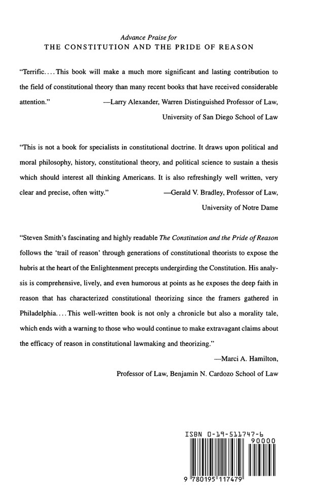 The Constitution & the Pride of Reason