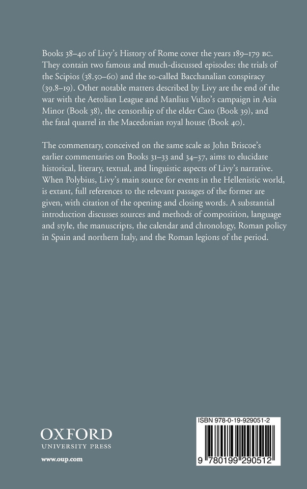 A Commentary on Livy, Books 38-40