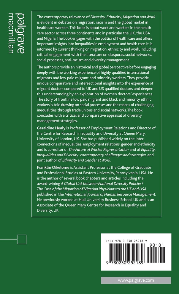 Diversity, Ethnicity, Migration and Work