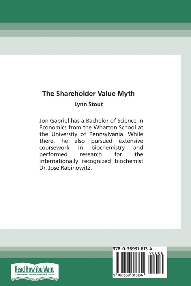 The Shareholder Value Myth