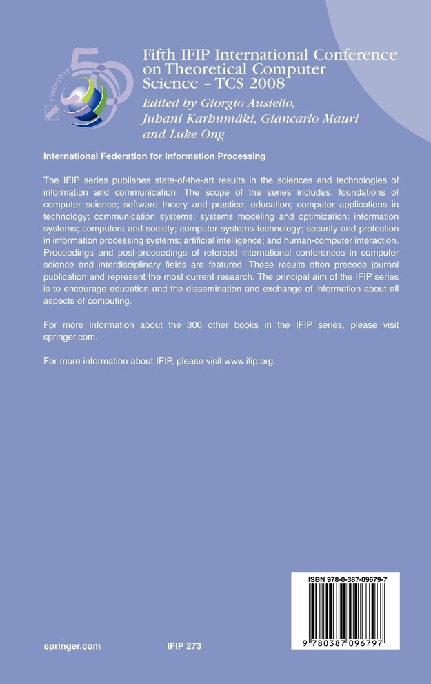 Fifth IFIP International Conference on Theoretical Computer Science - TCS 2008