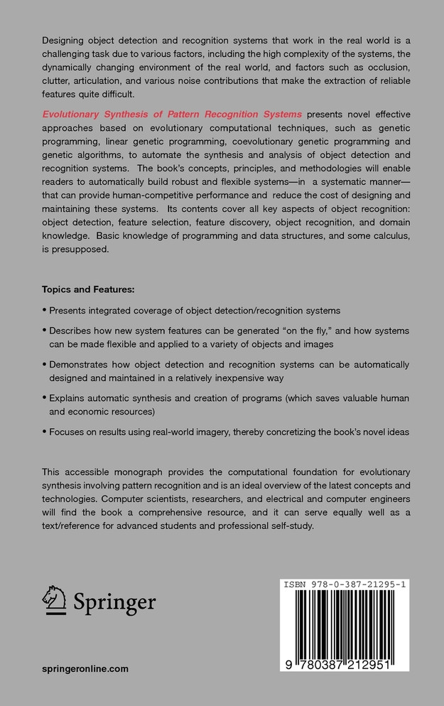 Evolutionary Synthesis of Pattern Recognition Systems