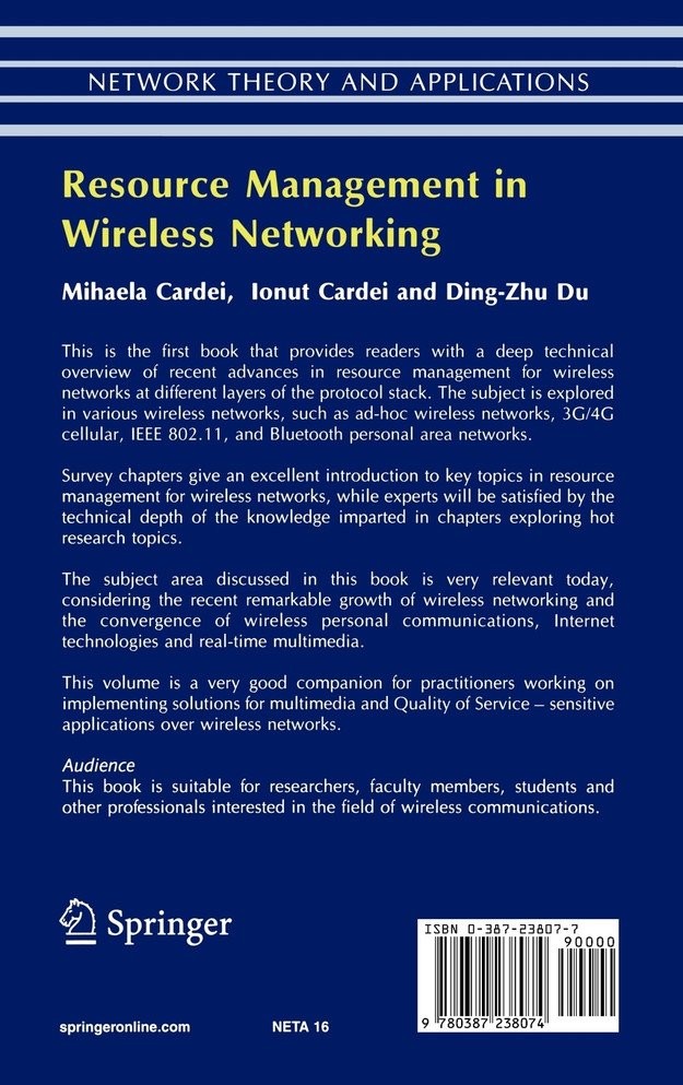 Resource Management in Wireless Networking