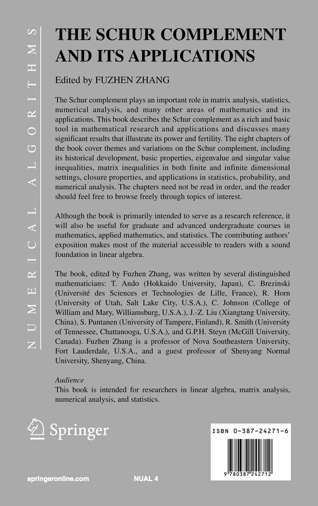 The Schur Complement and Its Applications