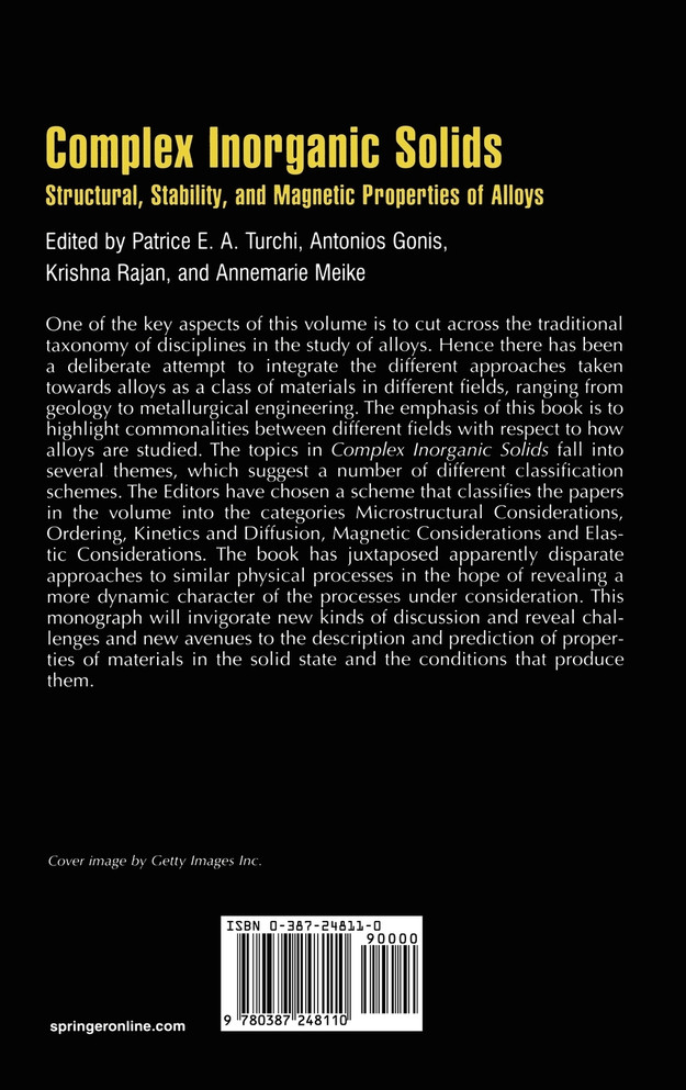 Complex Inorganic Solids