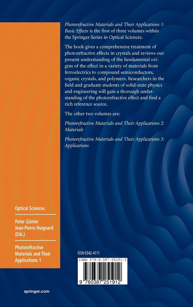 Photorefractive Materials and Their Applications 1