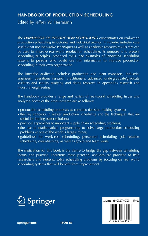 Handbook of Production Scheduling