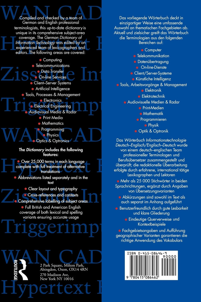 Routledge German Dictionary of Information Technology Worterbuch Informationstechnologie