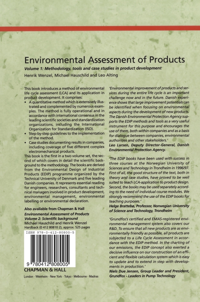 Environmental Assessment of Products