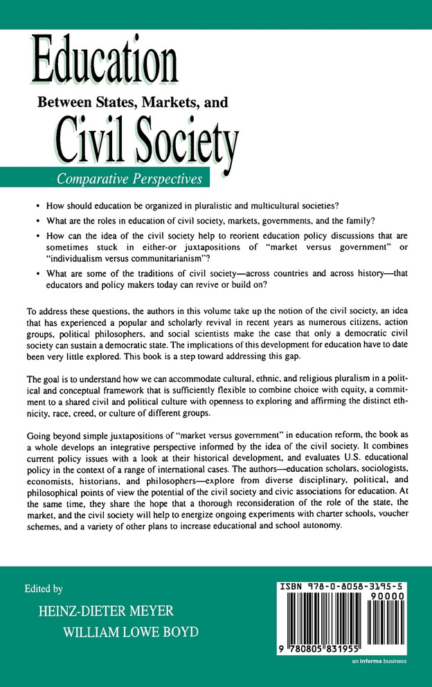Education Between State, Markets, and Civil Society