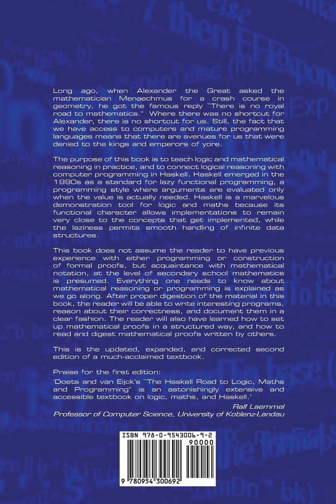 The Haskell Road to Logic, Maths and Programming. Second Edition