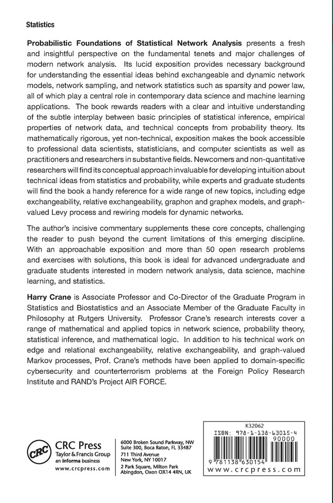 Probabilistic Foundations of Statistical Network Analysis