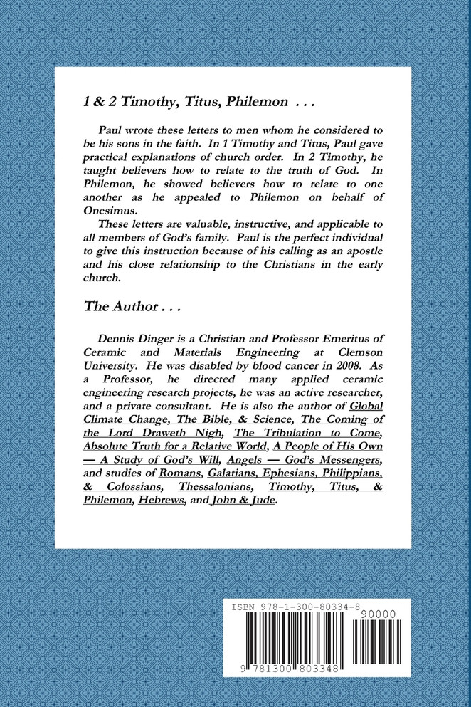Studies of Paul's Letters to Timothy, Titus, & Philemon