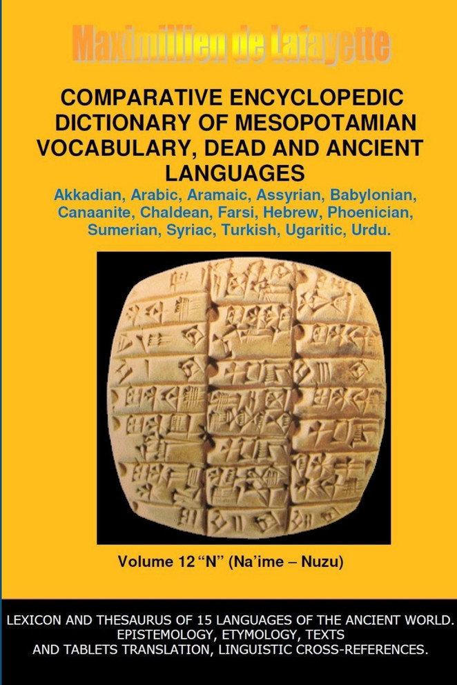 V12.COMPARATIVE ENCYCLOPEDIC DICTIONARY OF MESOPOTAMIAN VOCABULARY DEAD & ANCIENT LANGUAGES