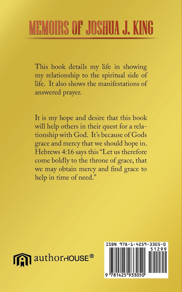 MEMOIRS OF JOSHUA J. KING