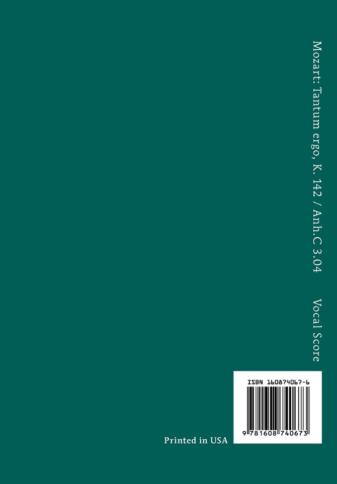 Tantum ergo, K.142 / Anh.C 3.04