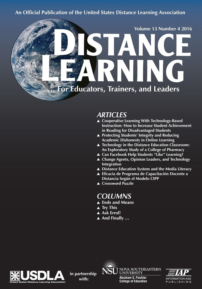 Distance Learning ‐ Volume 13 Issue 4 2016