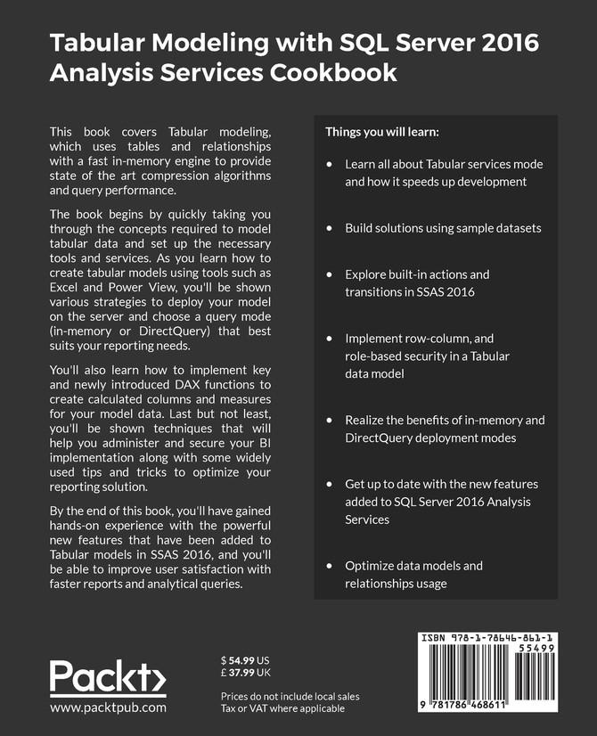 Tabular Modeling with SQL Server 2016 Analysis Services Cookbook