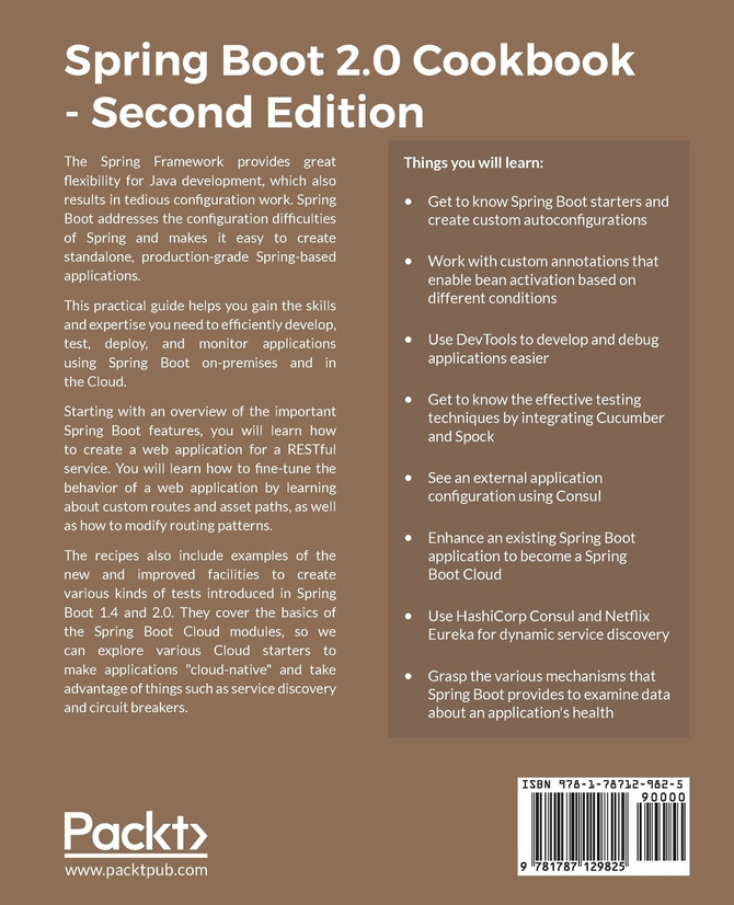 Spring Boot 2.0 Cookbook - Second Edition