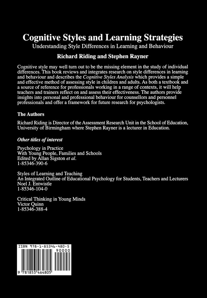 Cognitive Styles and Learning Strategies