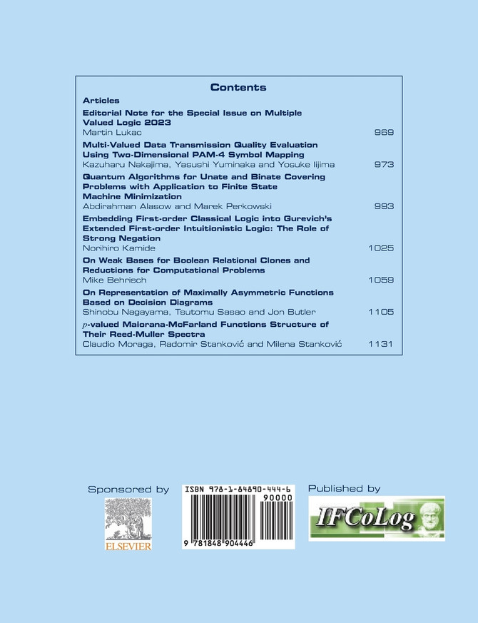 Journal of Applied Logics, Volume 10, Number 6, December 2023.  Special Issue