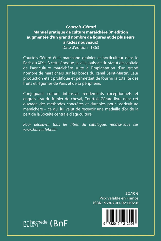 Manuel pratique de culture maraichère