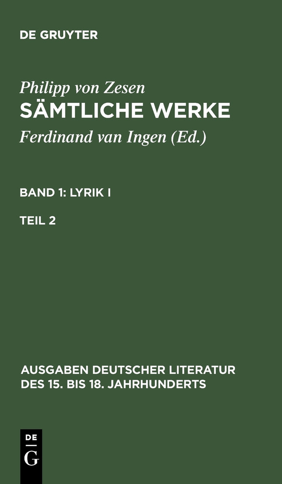 Sämtliche Werke. Bd 1