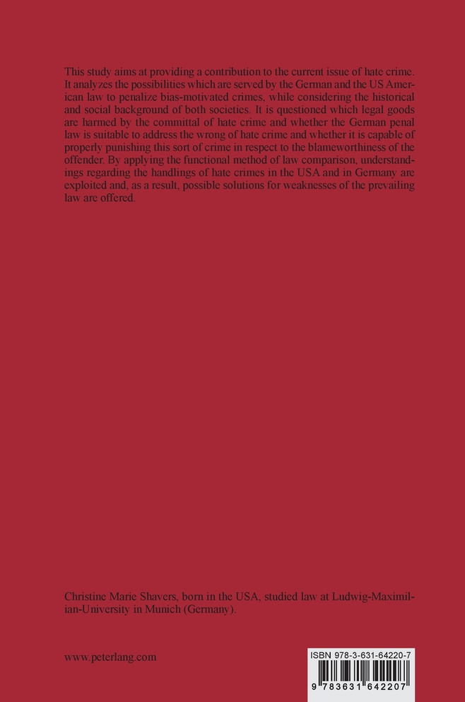 Criminal Law Dealing with Hate Crimes