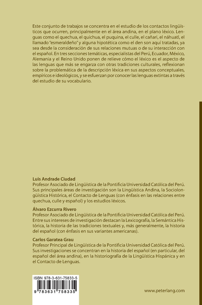 Léxico y contacto de lenguas en los Andes