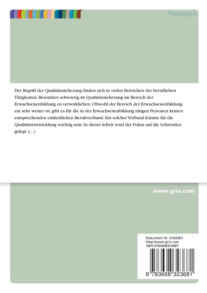 Qualitätsentwicklung in der Weiterbildung durch einen Berufsverband der Erwachsenenbildner?