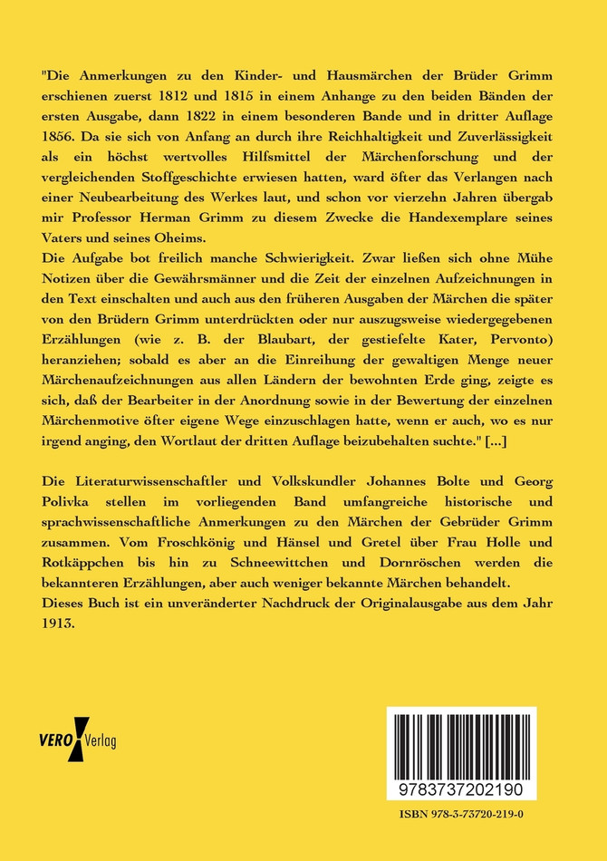 Anmerkungen zu den Kinder- und Hausmärchen der Brüder Grimm