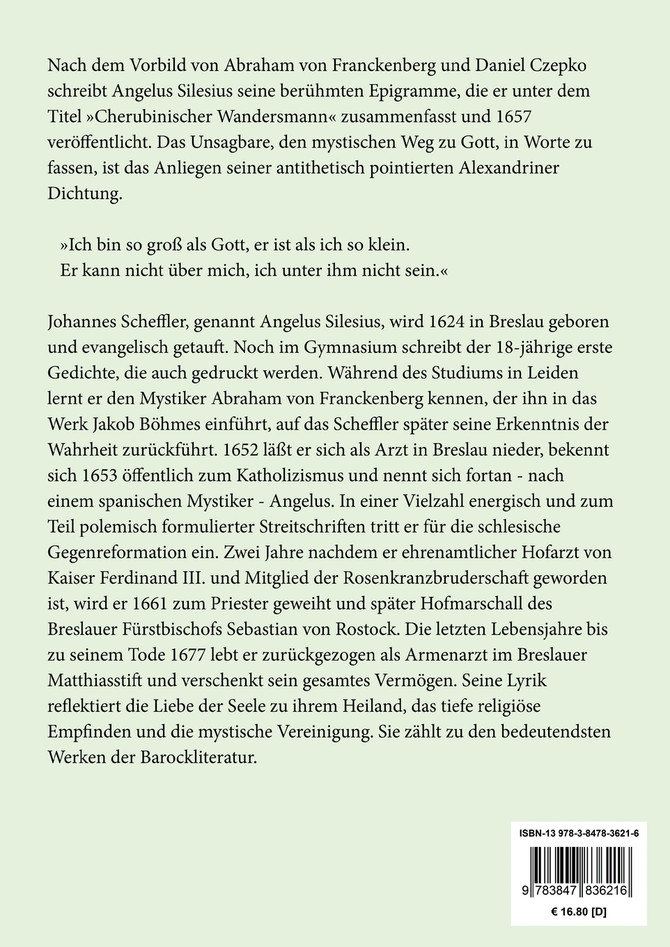 Cherubinischer Wandersmann (Großdruck)
