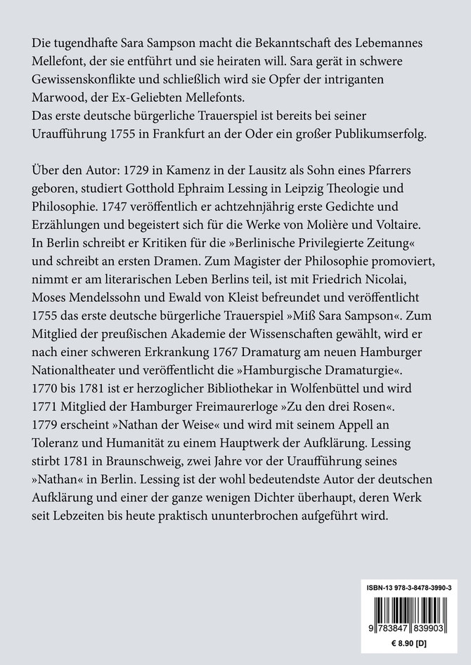 Miß Sara Sampson (Großdruck)