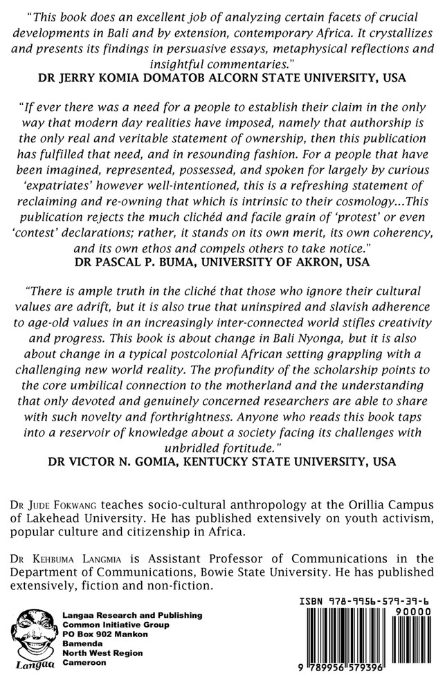 Society and Change in Bali Nyonga. Critical Perspectives