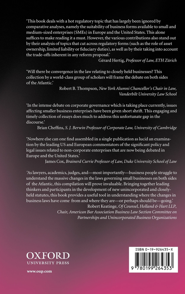The Governance of Close Corporations and Partnerships