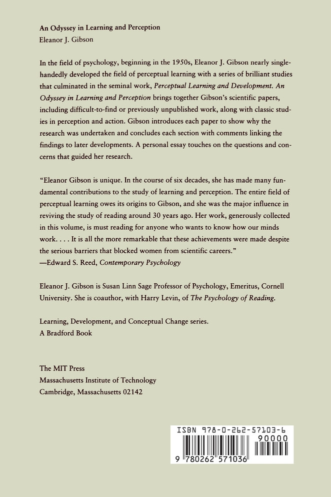 An Odyssey in Learning and Perception