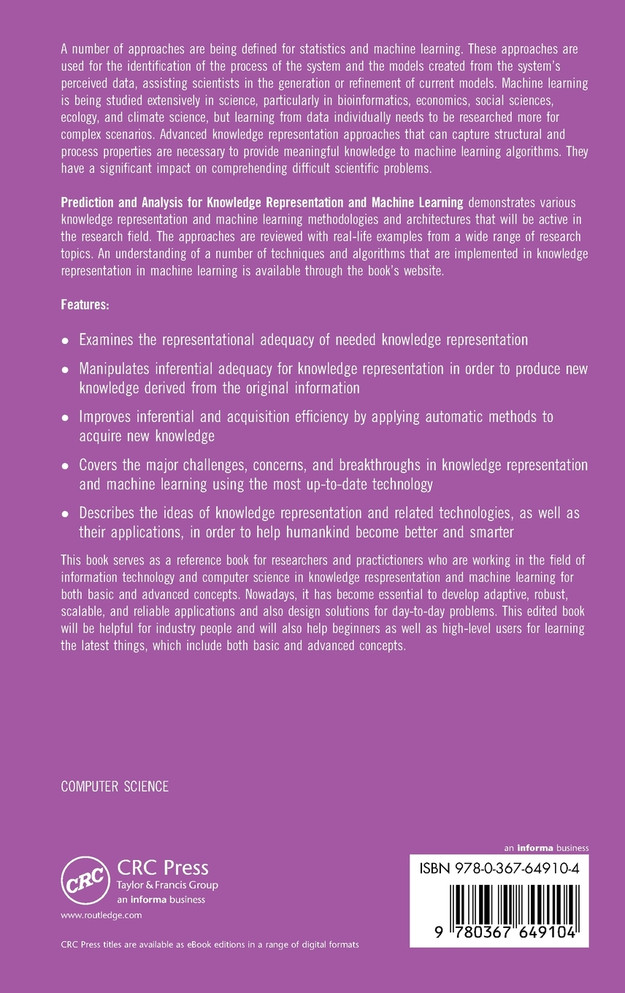 Prediction and Analysis for Knowledge Representation and Machine Learning