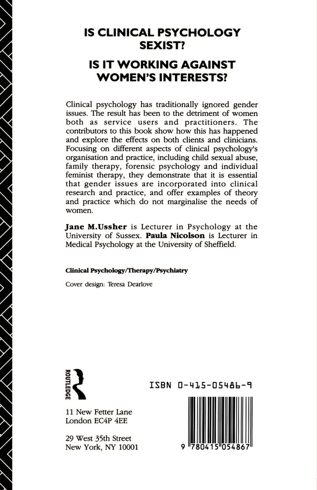 Gender Issues in Clinical Psychology