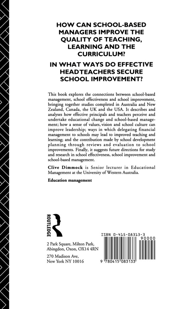 School-Based Management and School Effectiveness