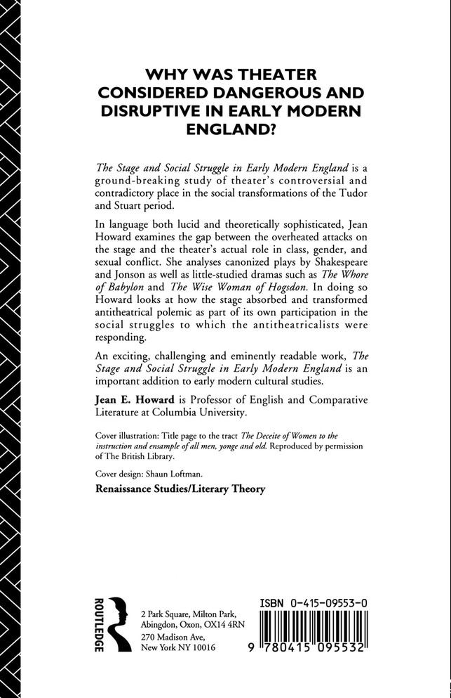 The Stage and Social Struggle in Early Modern England