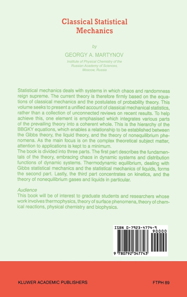 Classical Statistical Mechanics