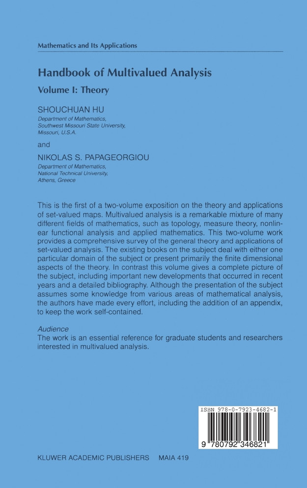 Handbook of Multivalued Analysis