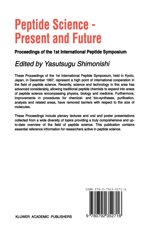 Peptide Science - Present and Future
