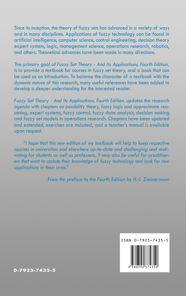Fuzzy Set Theory-and Its Applications