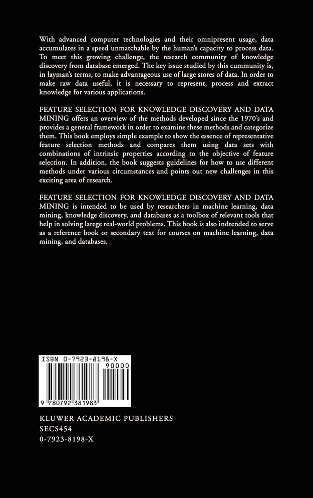Feature Selection for Knowledge Discovery and Data Mining