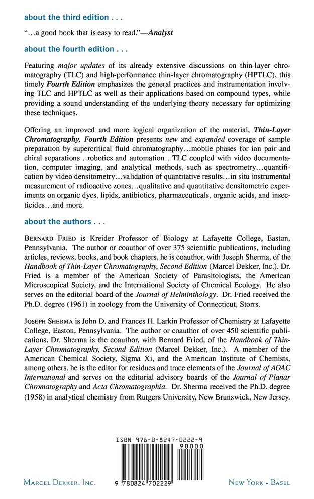 Thin-Layer Chromatography, Revised And Expanded