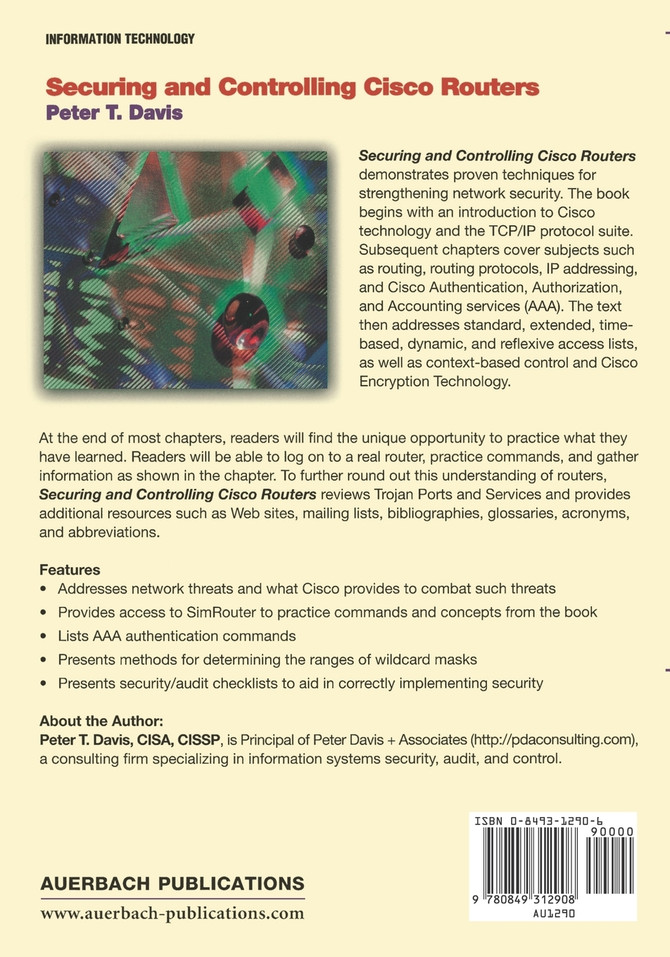 Securing and Controlling Cisco Routers Ology, and Profits