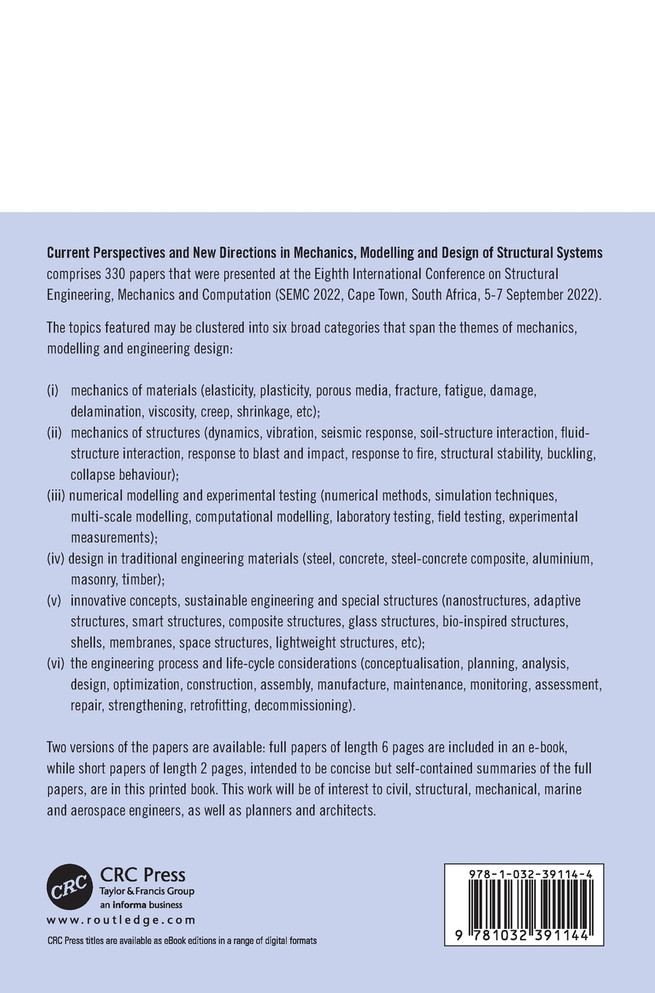 Current Perspectives and New Directions in Mechanics, Modelling and Design of Structural Systems