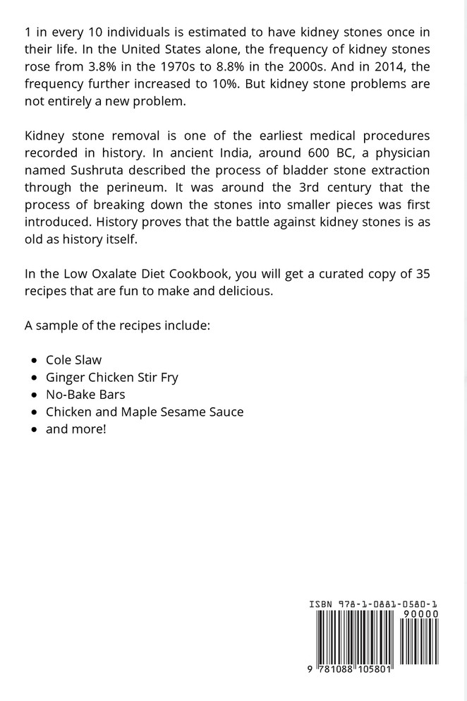 Low Oxalate Diet Cookbook