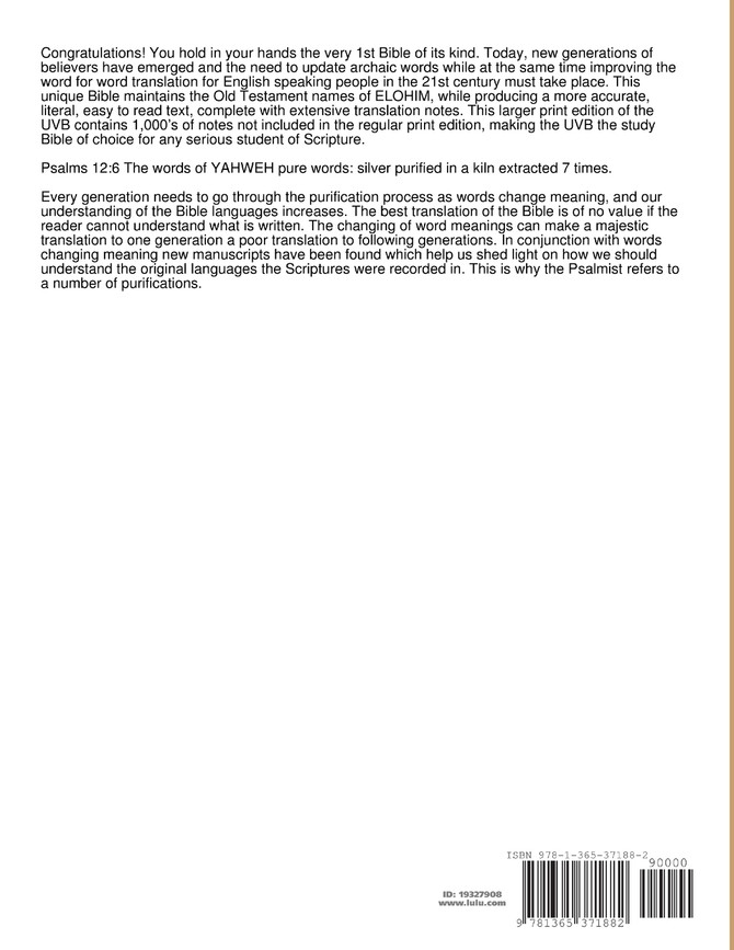 The Universal Version Bible The Prophetic Scripture and Appendixes